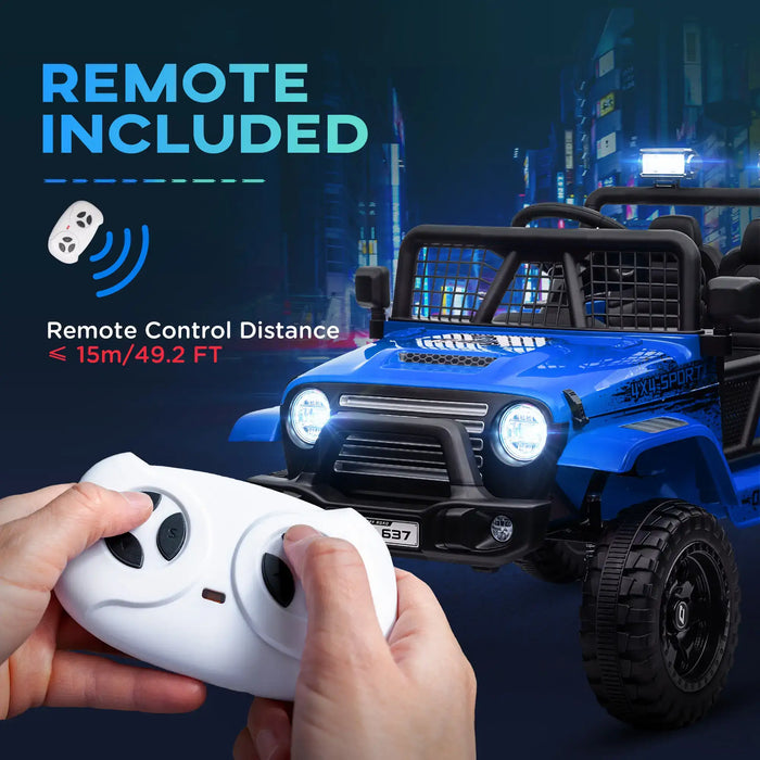 12V Kids Ride-On Truck Blue | Enhanced Adventure Vehicle - Little and Giant Explorers AIYAPLAY