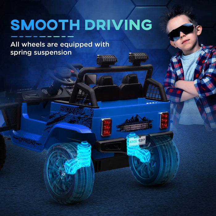 12V Kids Ride-On Truck Blue | Enhanced Adventure Vehicle - Little and Giant Explorers AIYAPLAY