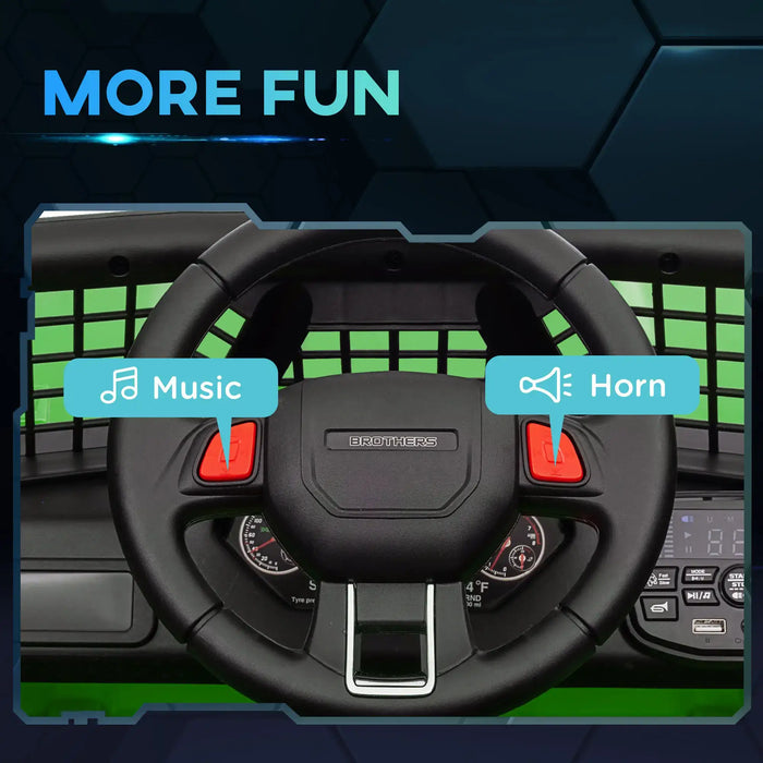 12V Kids Ride-On Truck Green | Enhanced Adventure Vehicle - Little and Giant Explorers AIYAPLAY