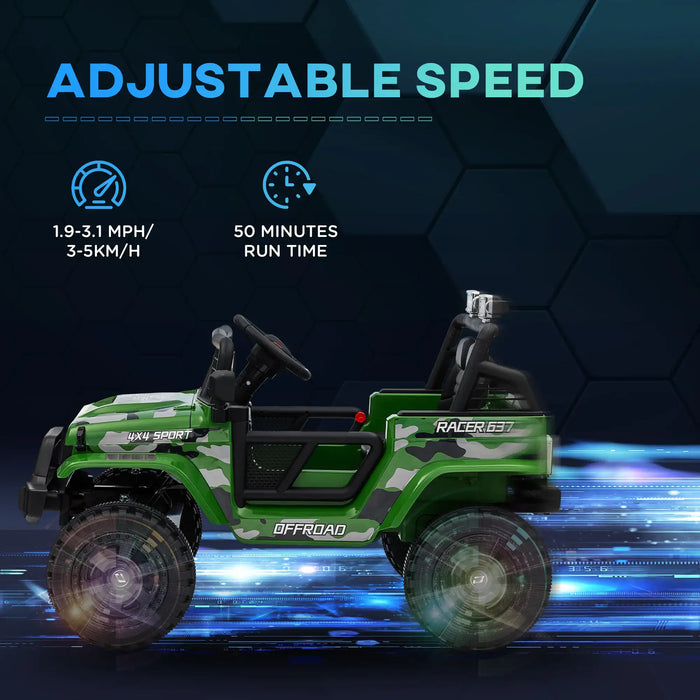 12V Kids Ride-On Truck Green | Enhanced Adventure Vehicle - Little and Giant Explorers AIYAPLAY