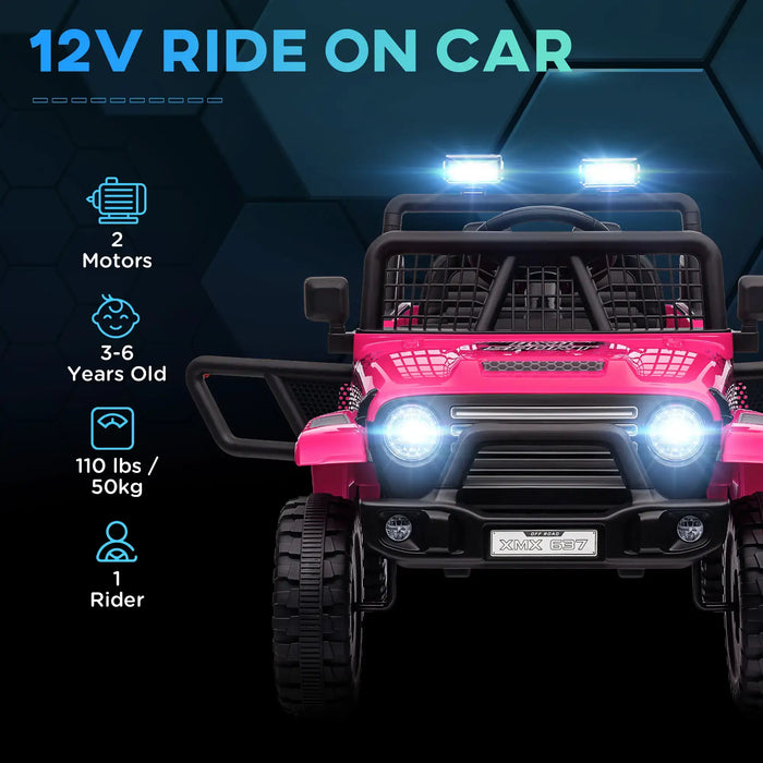 12V Kids Ride-On Truck Pink | Enhanced Adventure Vehicle - Little and Giant Explorers AIYAPLAY