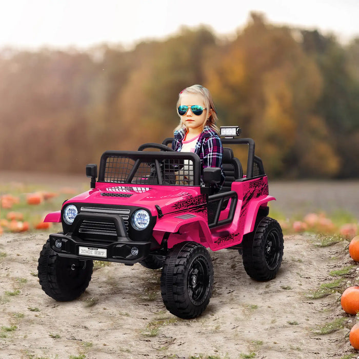 12V Kids Ride-On Truck Pink | Enhanced Adventure Vehicle - Little and Giant Explorers AIYAPLAY