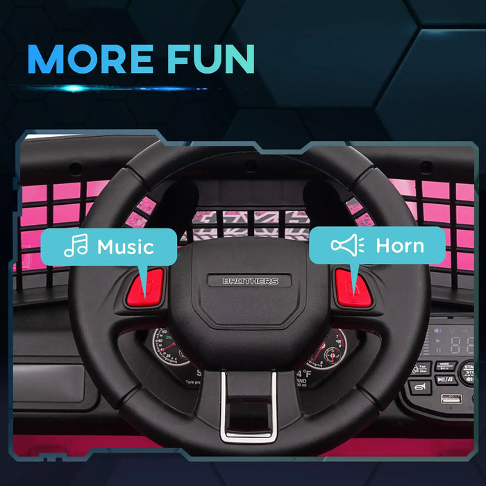 12V Kids Ride-On Truck Pink | Enhanced Adventure Vehicle - Little and Giant Explorers AIYAPLAY