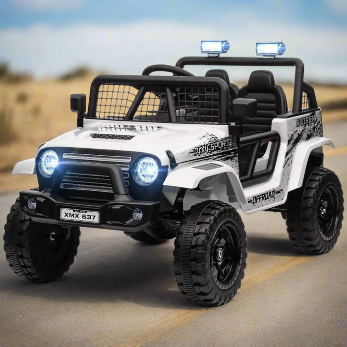 12V Kids Ride-On Truck White | Enhanced Adventure Vehicle - Little and Giant Explorers AIYAPLAY