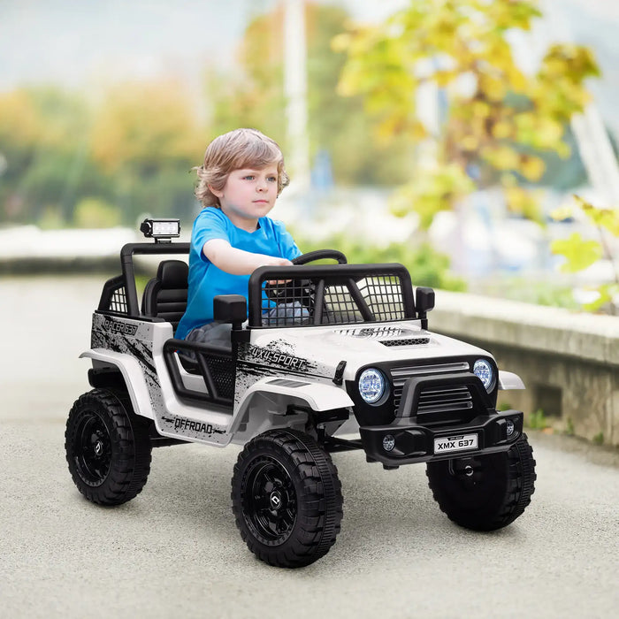 12V Kids Ride-On Truck White | Enhanced Adventure Vehicle - Little and Giant Explorers AIYAPLAY