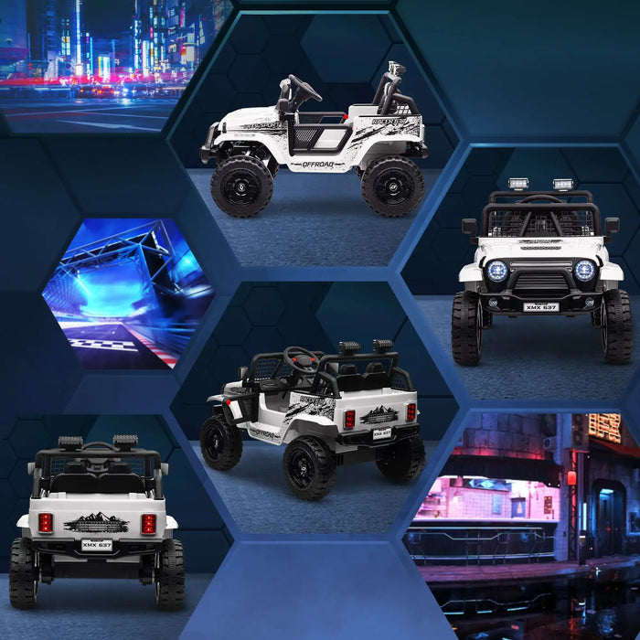 12V Kids Ride-On Truck White | Enhanced Adventure Vehicle - Little and Giant Explorers AIYAPLAY