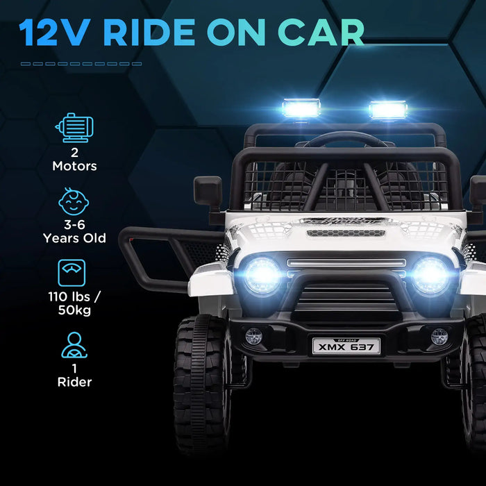 12V Kids Ride-On Truck White | Enhanced Adventure Vehicle - Little and Giant Explorers AIYAPLAY