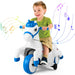 12V Kids Ride-On Unicorn Blue White | Dual Driving Modes with Galloping Horse Action - Little and Giant Explorers Costway