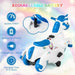 12V Kids Ride-On Unicorn Blue White | Dual Driving Modes with Galloping Horse Action - Little and Giant Explorers Costway