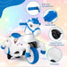 12V Kids Ride-On Unicorn Blue White | Dual Driving Modes with Galloping Horse Action - Little and Giant Explorers Costway