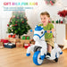 12V Kids Ride-On Unicorn Blue White | Dual Driving Modes with Galloping Horse Action - Little and Giant Explorers Costway