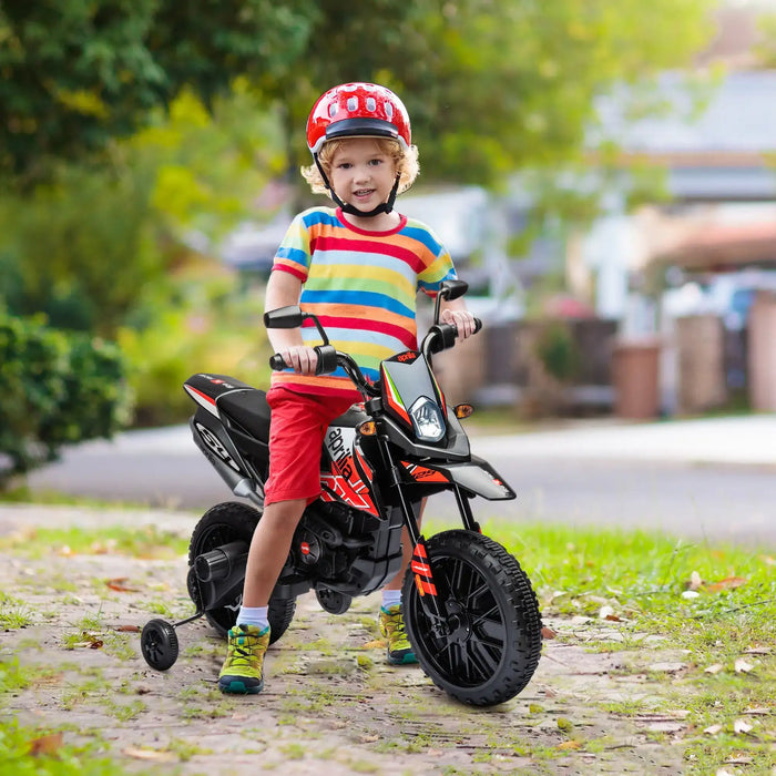 Kids Licensed Aprilia Motorbike with Training Wheels in Red 12V - Little and Giant Explorers AIYAPLAY