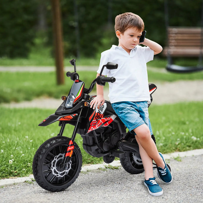 Kids Licensed Aprilia Motorbike with Training Wheels in Red 12V - Little and Giant Explorers AIYAPLAY