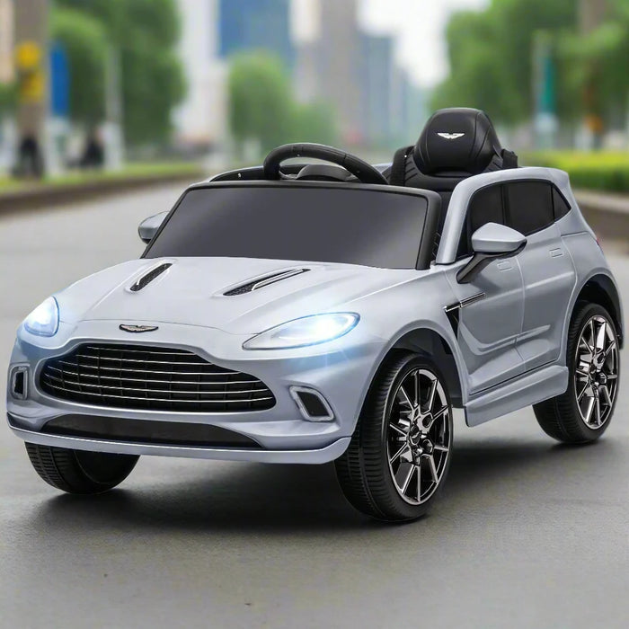 Kids Licensed Aston Martin DBX with Lights and Music in Grey 12V - Little and Giant Explorers AIYAPLAY