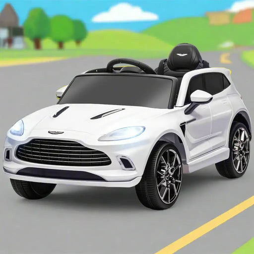 Kids Licensed Aston Martin DBX with Lights and Music in White 12V - Little and Giant Explorers AIYAPLAY