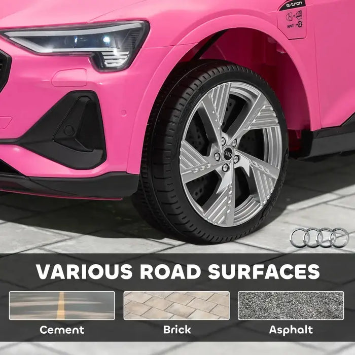 12V Licensed Audi E-tron Kids Ride-On Car – Pink | Remote and Manual Drive HOMCOM - Little and Giant Explorers HOMCOM