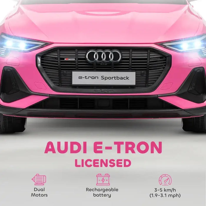 12V Licensed Audi E-tron Kids Ride-On Car – Pink | Remote and Manual Drive HOMCOM - Little and Giant Explorers HOMCOM