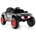 12V black Audi e-tron kids electric ride-on racing car with LED headlights and red wheels