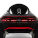 Rear view of 12V licensed Audi e-tron kids electric ride-on car with Audi logo and LED lights