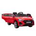 Red 12V Audi e-tron Sportback kids ride-on car with open doors, LED lights, remote control