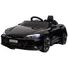 12V black Audi RS e-tron GT kids ride-on car with LED lights and detailed wheels