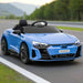 Blue 12V licensed Audi RS e-tron GT kids ride-on car on outdoor road