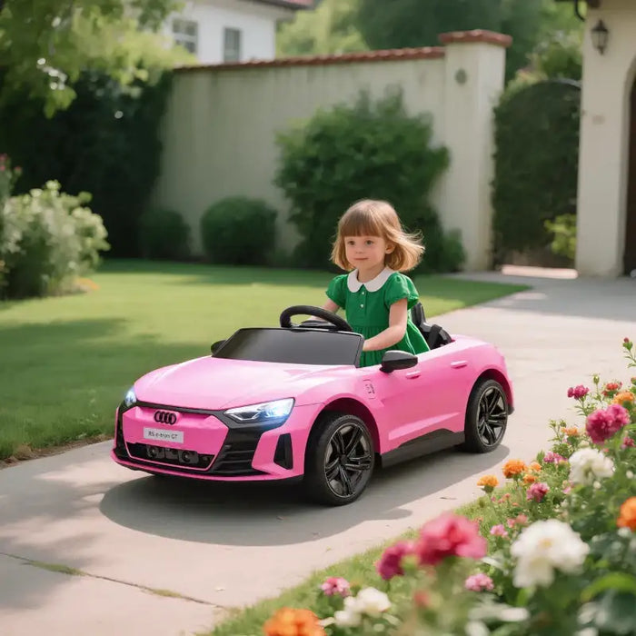 12V Licensed Audi RS E-tron GT Kids Ride-On Car - Pink | LED Lights and Music HOMCOM - Little and Giant Explorers HOMCOM