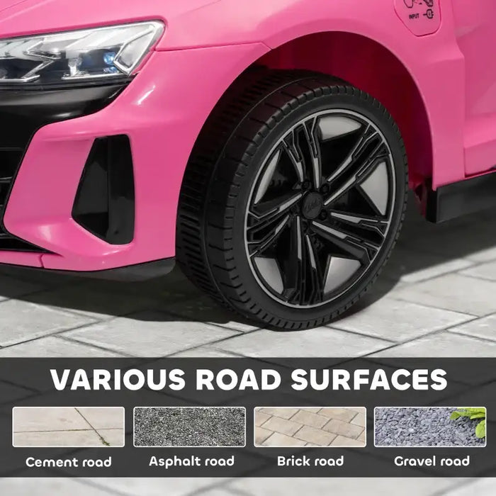 12V Licensed Audi RS E-tron GT Kids Ride-On Car - Pink | LED Lights and Music HOMCOM - Little and Giant Explorers HOMCOM