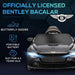 Black 12V Bentley Bacalar kids ride-on car with LED headlights and butterfly doors.