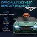 12V green Bentley Bacalar kids ride on car with butterfly doors, for ages 3-5, portable battery