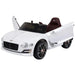 12V licensed Bentley kids electric ride-on car in white with open doors and detailed wheels