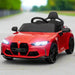 Kids Licensed BMW M4 with Easy Transport, Remote Control, Suspensions, Music, Horn and LED Lights 12V in Red - Little and Giant Explorers AIYAPLAY
