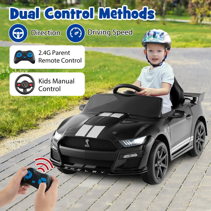 12V Licensed Ford Mustang Kids Electric Ride-On Car – Black | Dual Motors and Remote COSTWAY - Little and Giant Explorers Costway