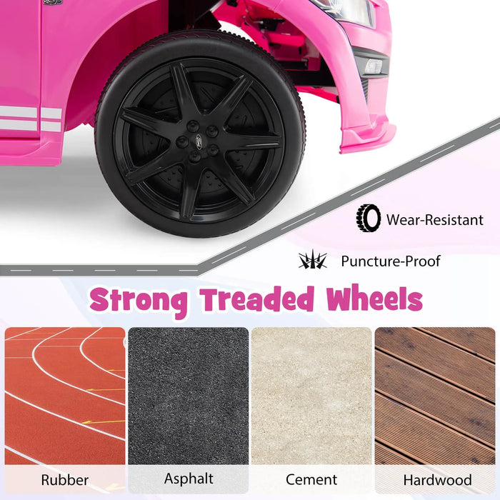 12V Licensed Ford Mustang Kids Electric Ride-On Car – Pink | Remote Control COSTWAY - Little and Giant Explorers Costway