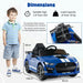 12V Licensed Ford Mustang Shelby GT500 - Blue | Remote and Manual Control COSTWAY - Little and Giant Explorers Costway