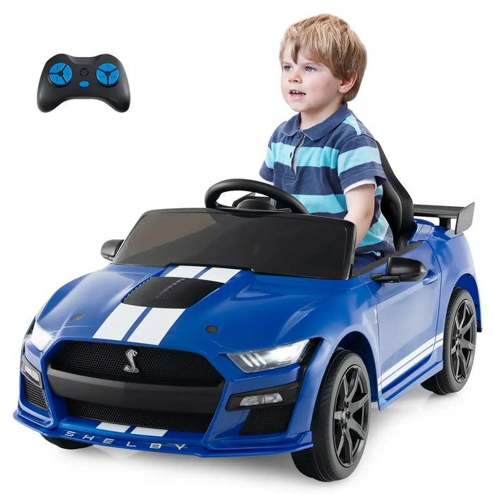 12V Licensed Ford Mustang Shelby GT500 - Blue | Remote and Manual Control COSTWAY - Little and Giant Explorers Costway