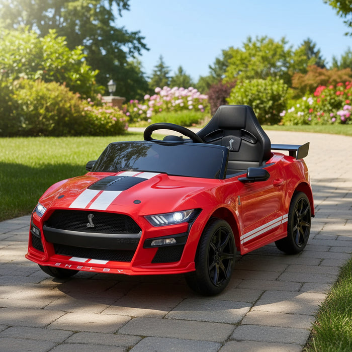 12V Licensed Ford Mustang Shelby GT500 - Red | Remote and Manual Control COSTWAY - Little and Giant Explorers Costway