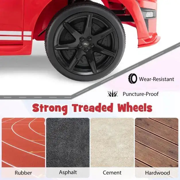 12V Licensed Ford Mustang Shelby GT500 - Red | Remote and Manual Control COSTWAY - Little and Giant Explorers Costway