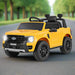 Kids Licensed Ford Ranger Car with Remote Control in Yellow 12V - Little and Giant Explorers Costway