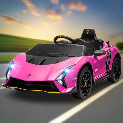 Kids Licensed Lamborghini Autentica in Pink 12V - Little and Giant Explorers AIYAPLAY