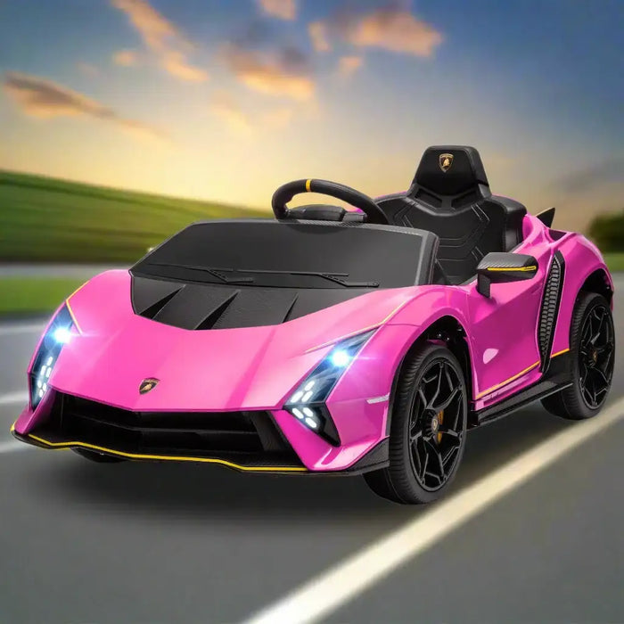 Kids Licensed Lamborghini Autentica in Pink 12V - Little and Giant Explorers AIYAPLAY