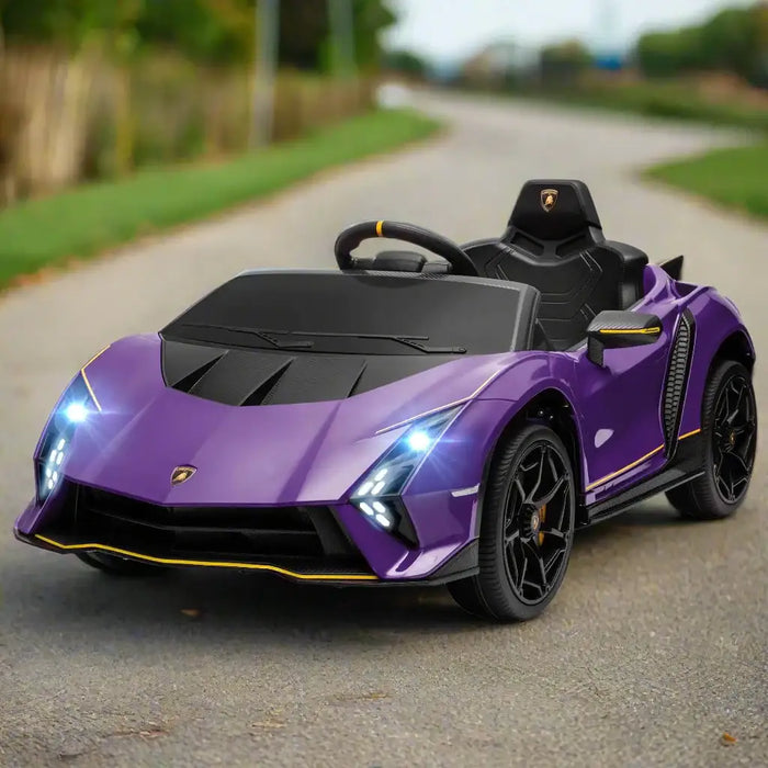 Kids Licensed Lamborghini Autentica in Purple 12V - Little and Giant Explorers AIYAPLAY