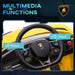 Lamborghini Aventador kids ride-on car steering wheel with horn and music buttons, yellow