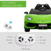 Green 12V Lamborghini Aventador SVJ kids ride-on car with parent remote control