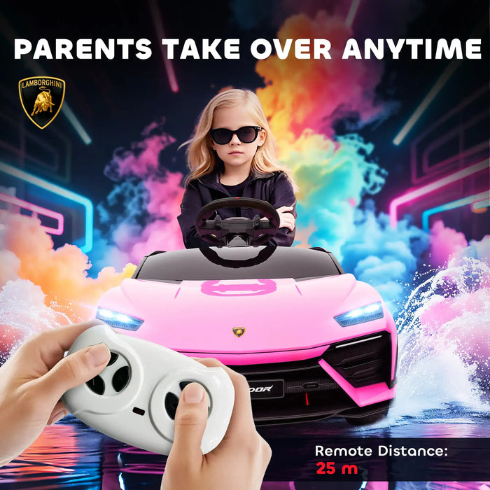 12V Licensed Lamborghini Kids Electric Ride-On Car – Pink | Parental Remote Control AIYAPLAY - Little and Giant Explorers AIYAPLAY