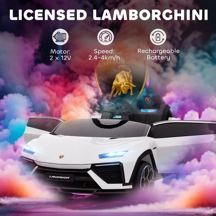 12V Licensed Lamborghini Kids Electric Ride-On Car – White | Parental Remote Control AIYAPLAY - Little and Giant Explorers AIYAPLAY