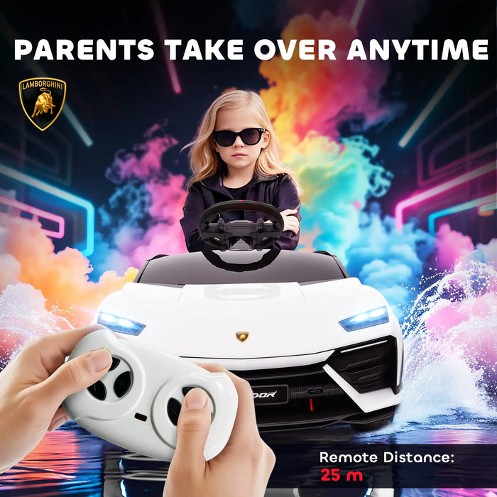 12V Licensed Lamborghini Kids Electric Ride-On Car – White | Parental Remote Control AIYAPLAY - Little and Giant Explorers AIYAPLAY