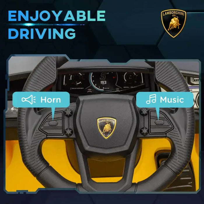 Kids Licensed Lamborghini Revuelto with Butterfly Doors in Yellow 12V - Little and Giant Explorers AIYAPLAY