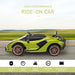 Green Lamborghini Sian kids electric ride-on car with gold wheels on outdoor road