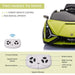 Green 12V Lamborghini Sian kids electric ride on car with remote control, swing-up doors